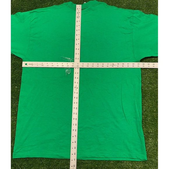 Retro Y2K Fruit of The Loom Notre Dame Fighting Irish Big logo t-shirt XL green - Picture 12 of 12